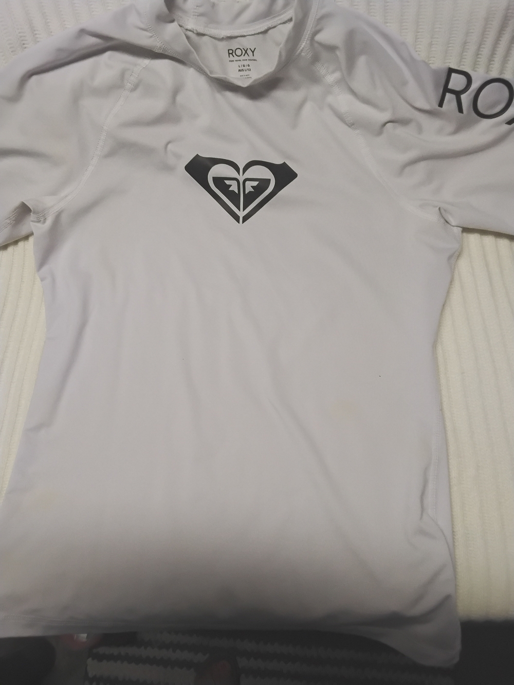 Roxy Women's White Rash Guard Top Size M